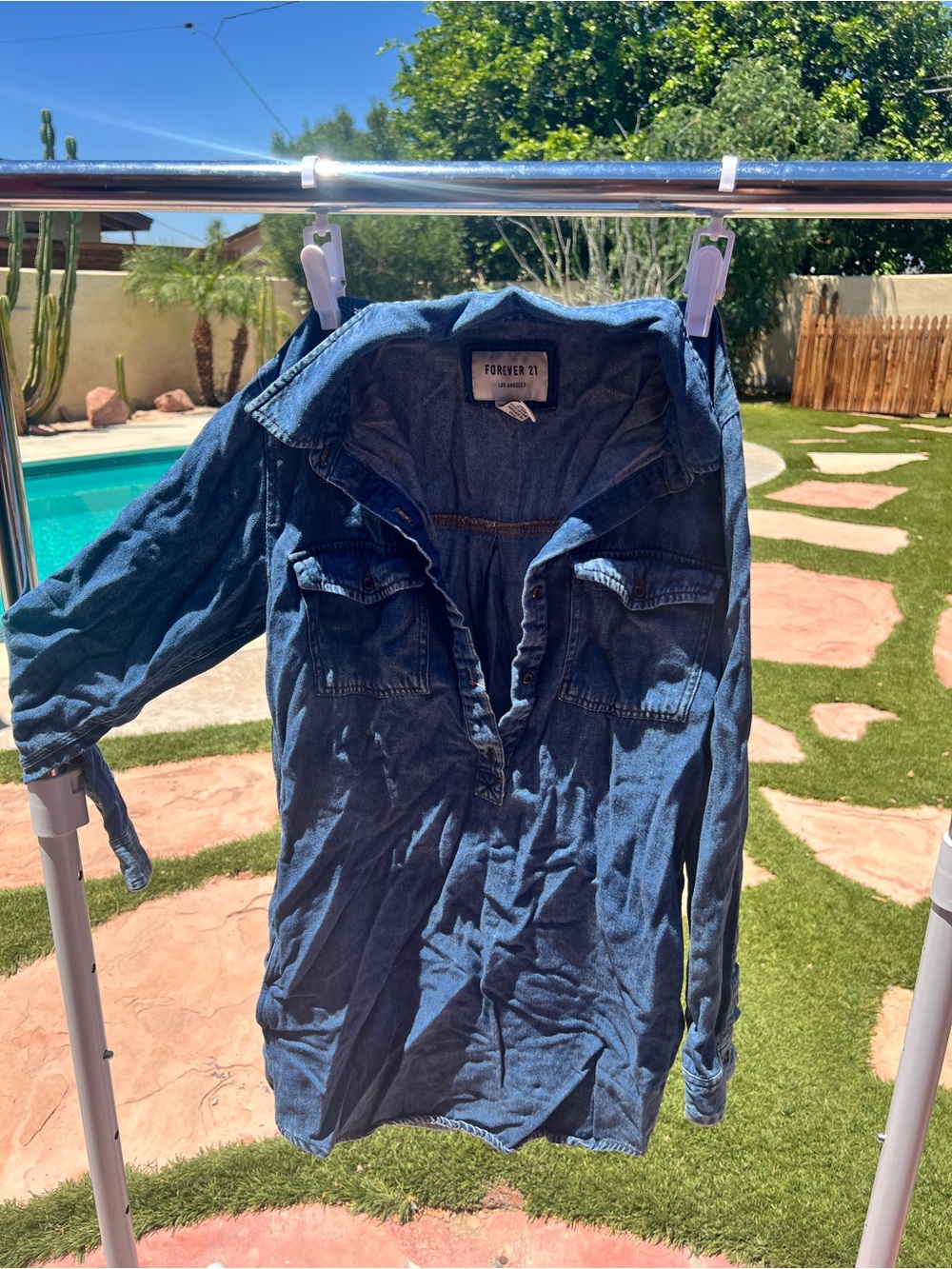 Forever 21 Light Blue Denim Shirt Jacket